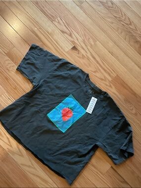 Urban Outfitters Black Tee with Red Strawberry Graphic NWT